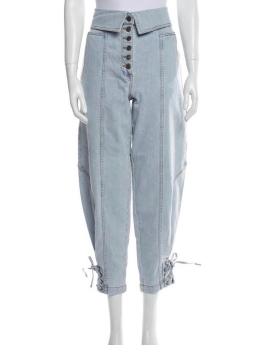 Ulla Johnson Kingston High-Waist Light Wash Denim Cropped Jeans